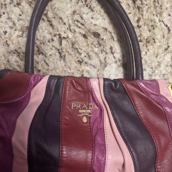 Authentic Prada Hand Bag Leather Multi Color - Picture 10 of 13